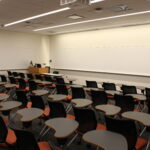 View of the classroom showing the front of the room.