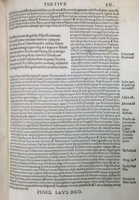 Printed Latin text on a book page, ending with 'Finis. Lavs Deo.'