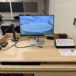 View of the classroom podium.