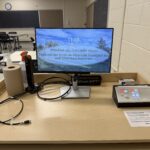 View of the classroom podium.