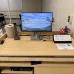 View of the classroom podium.