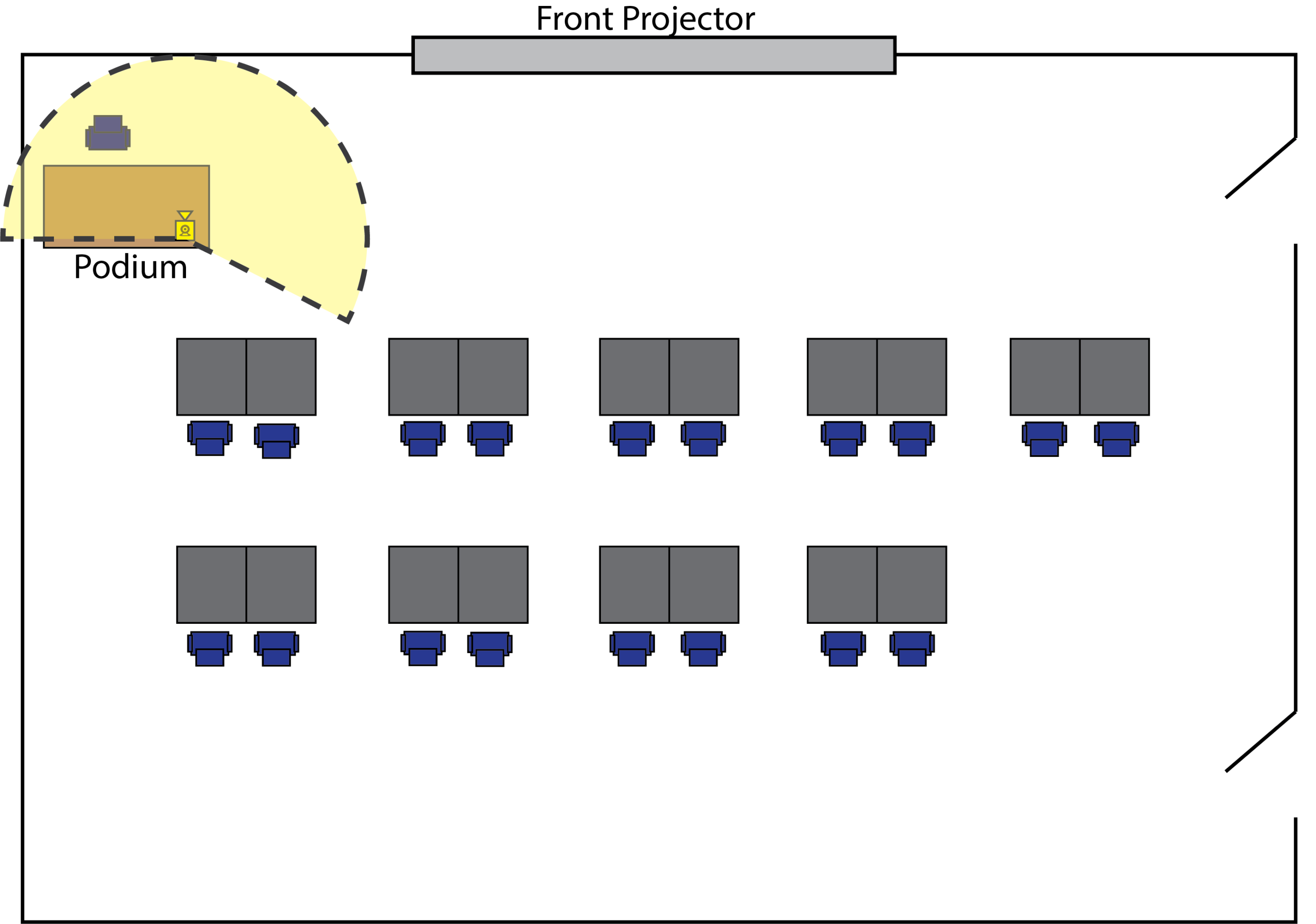 Single Class Layout Hybrid Classroom Classifications - JMU Libraries