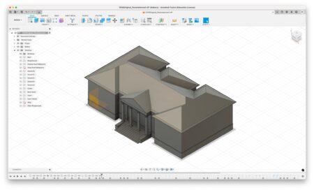 computer screen showing the 3D modeling software AutoDesk Fusion in use