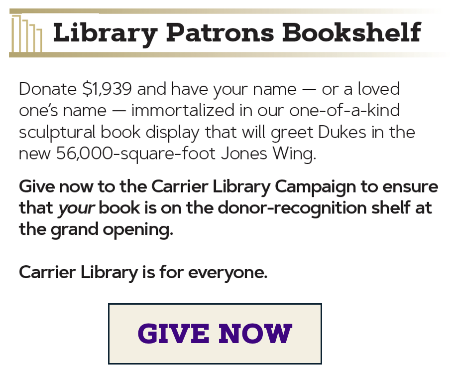 Give now to the Carrier Library Campaign