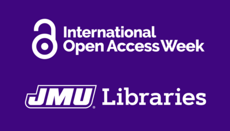 The logos for International open Access Week and JMU Libraries