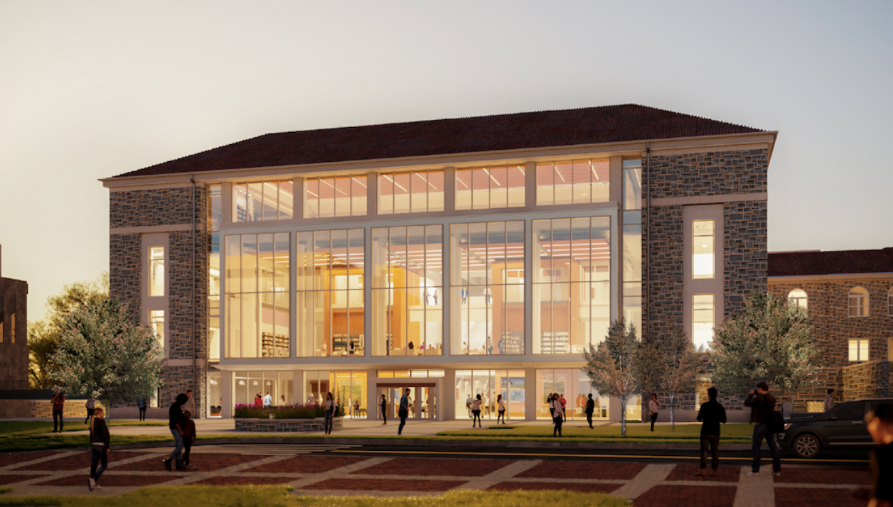 artists rendering of the Jones Wing of Carrier Library at JMU