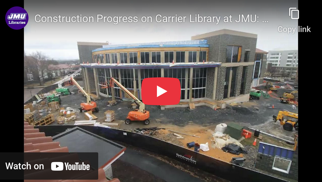 screenshot of the youtube video of construction progress