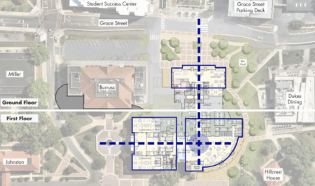 overhead site plan for carrier library