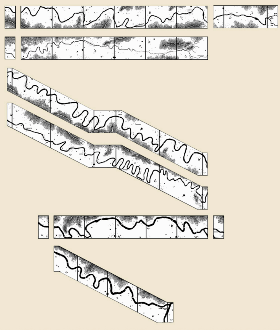 An "unrolled panel design” view of the staircase as of 2024. 