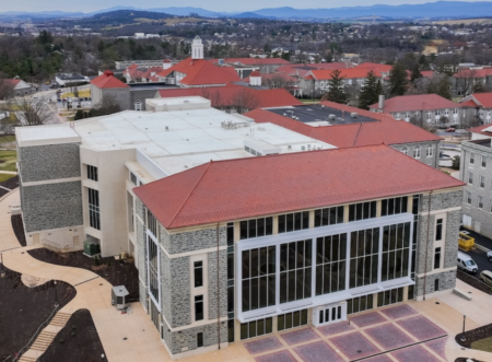aerial view of the jones wing of carrier library, where the library futures classroom is located