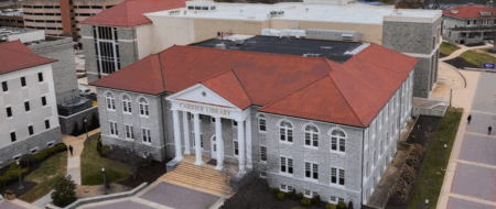 aerial photo of carrier library