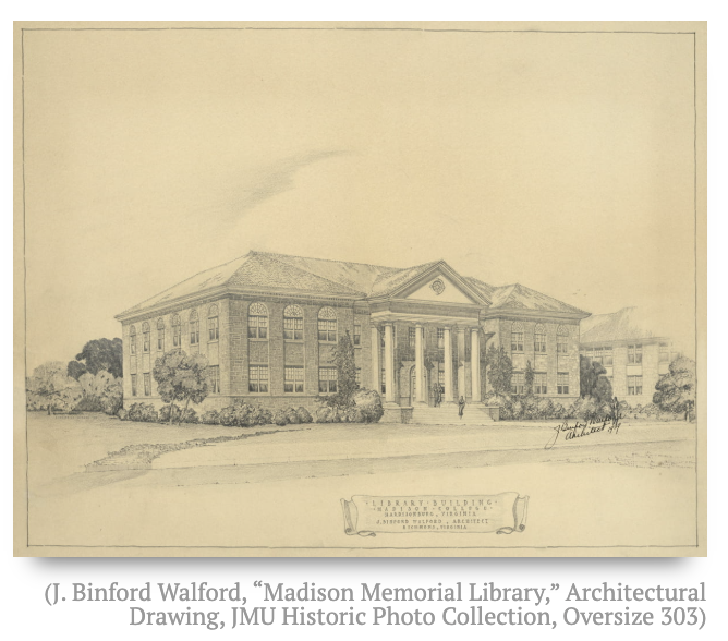 architectural drawing of Madison Memorial Library