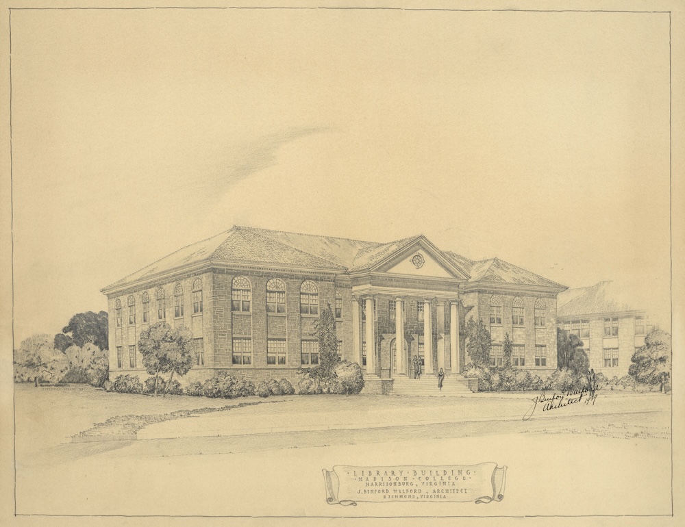 architectural drawing of madison memorial library