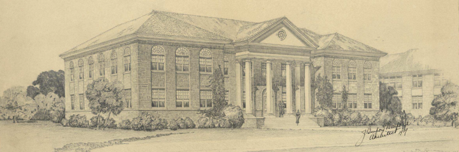 architectural drawing of madison memorial library
