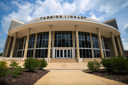 the south entrance of the new carrier library