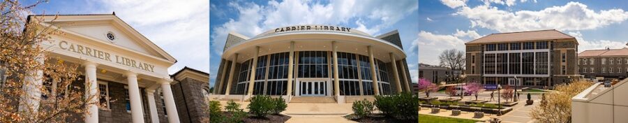 Exterior views of Carrier Library's 3 entrances.
