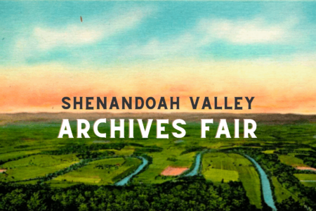 postcard image of the shenandoah river with the phrase shenandoah valley archives fair
