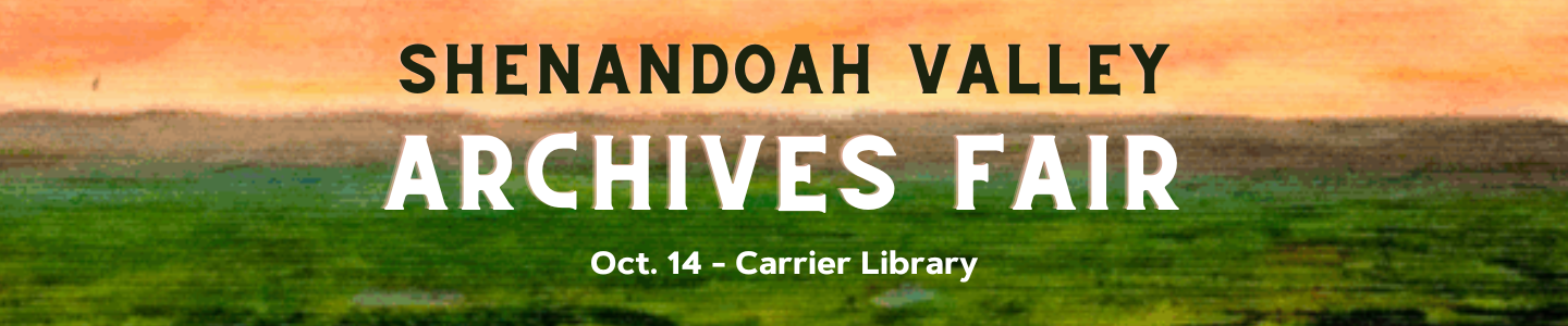 banner-shen-valley-archives-fair shenandoah valley archives fair carrier library october 14