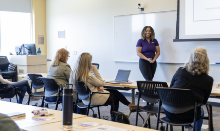 a person teaching a workshop